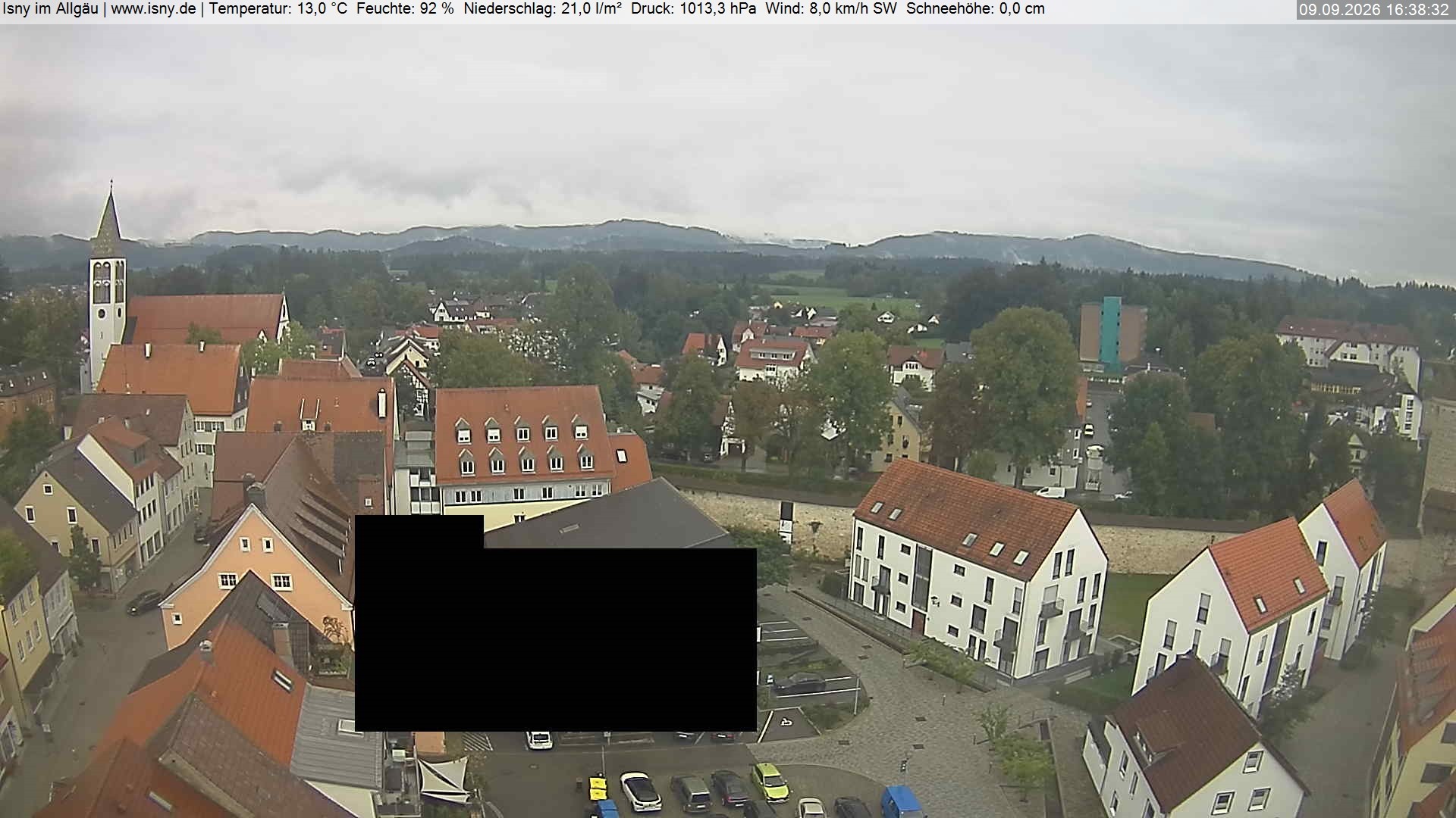 Archiv Foto Webcam Isny im Allgäu - Blick auf die Kirche St. Maria
