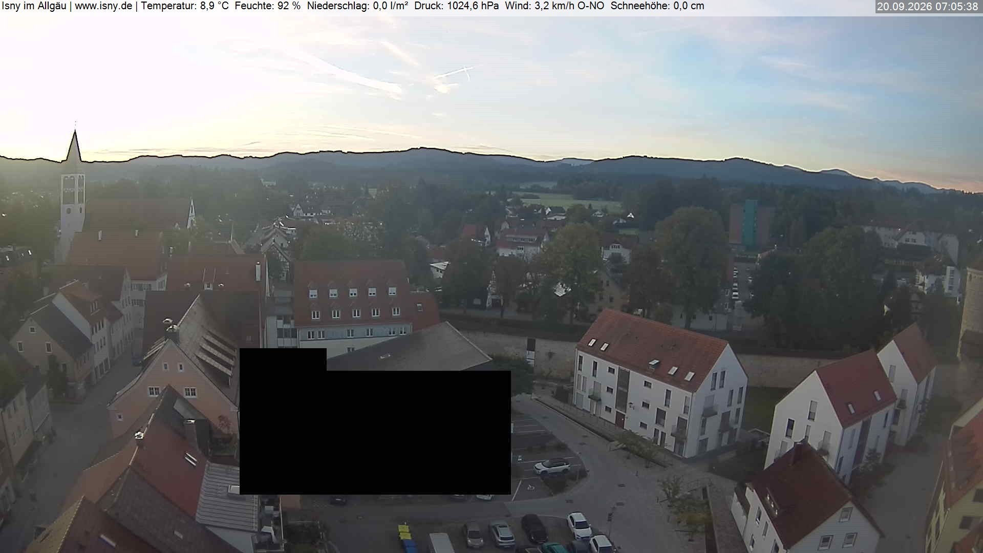 Archived image Webcam Isny - Allgäu - View to St. Mary Church