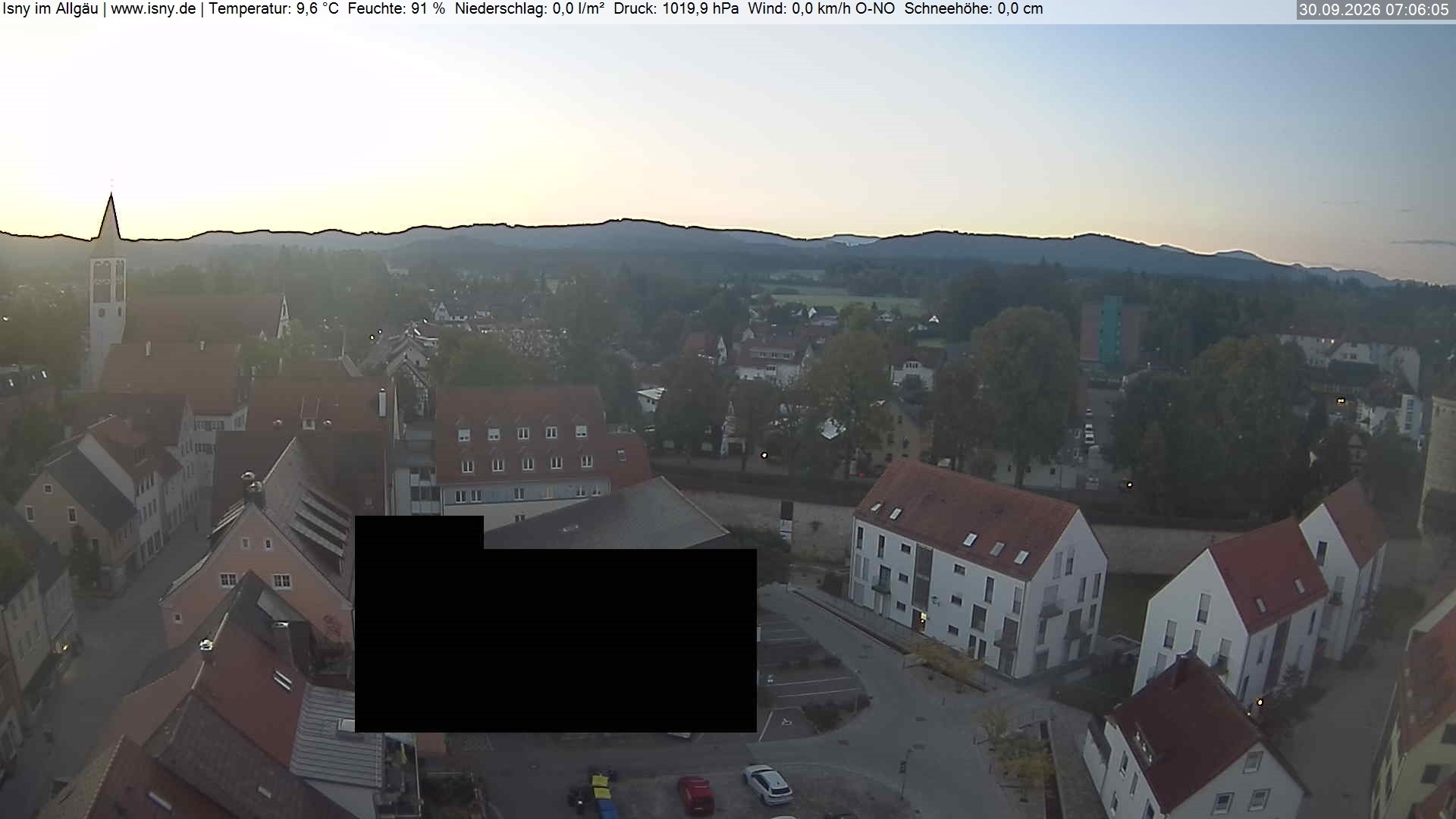 Archiv Foto Webcam Isny im Allgäu - Blick auf die Kirche St. Maria