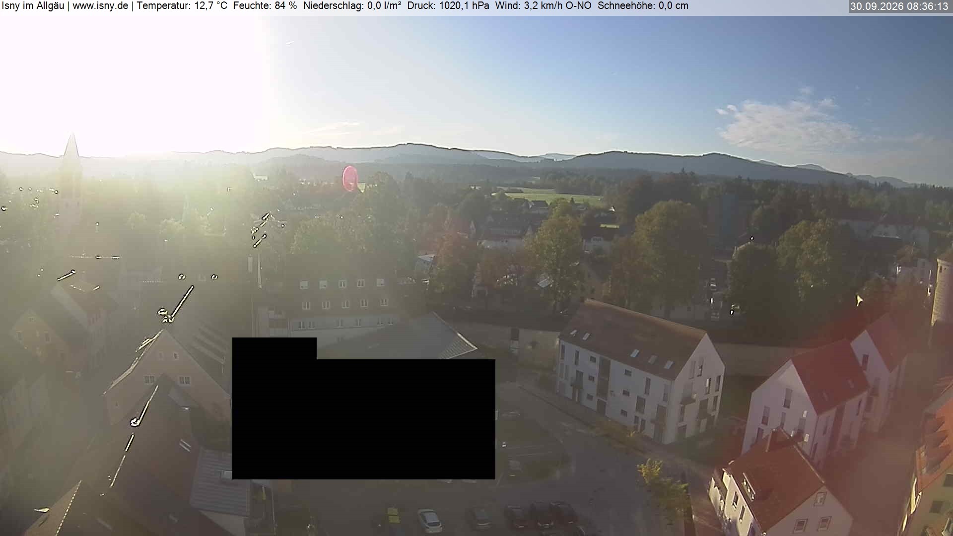 Archiv Foto Webcam Isny im Allgäu - Blick auf die Kirche St. Maria
