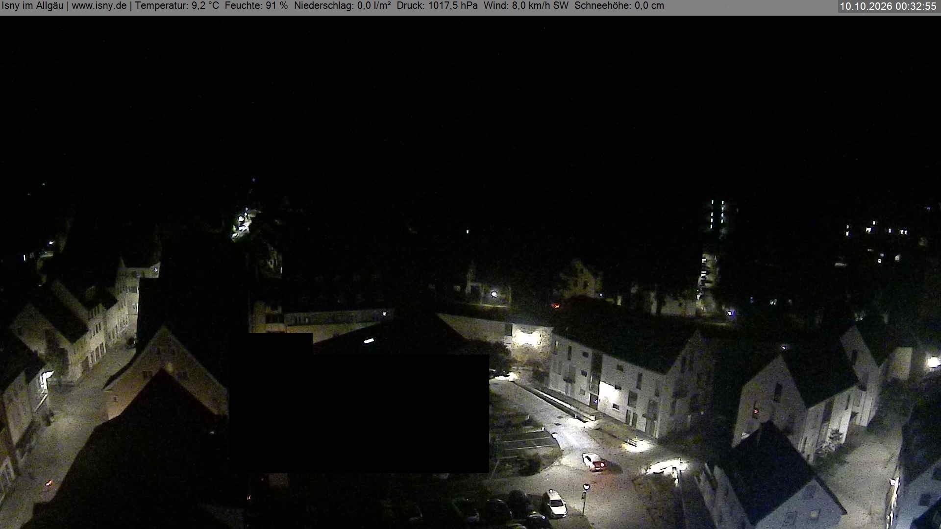 Archived image Webcam Isny - Allgäu - View to St. Mary Church