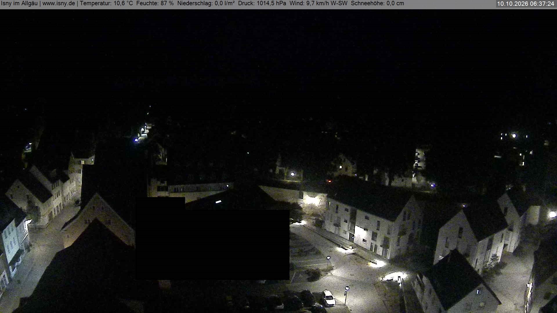 Archived image Webcam Isny - Allgäu - View to St. Mary Church