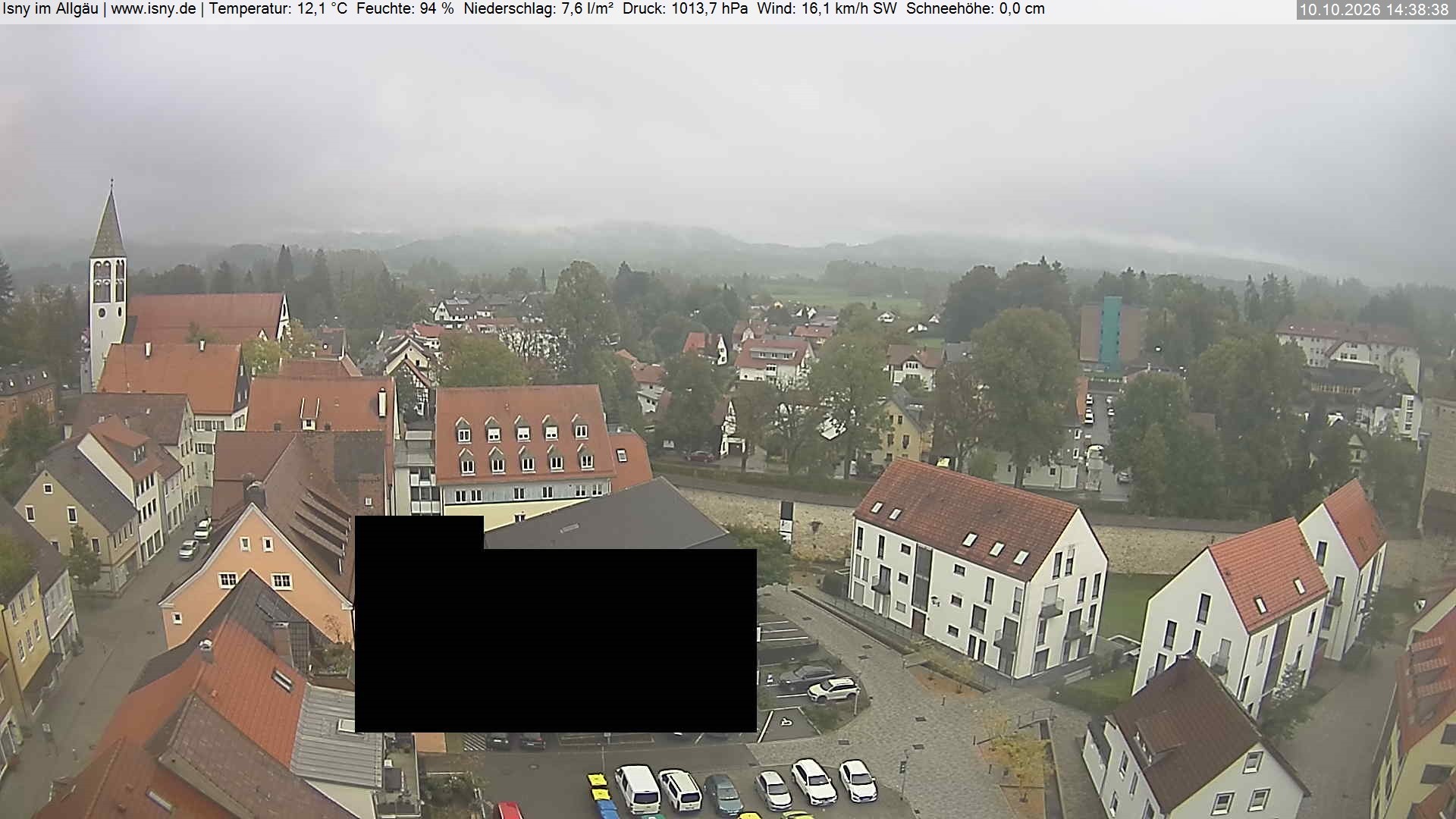 Archived image Webcam Isny - Allgäu - View to St. Mary Church