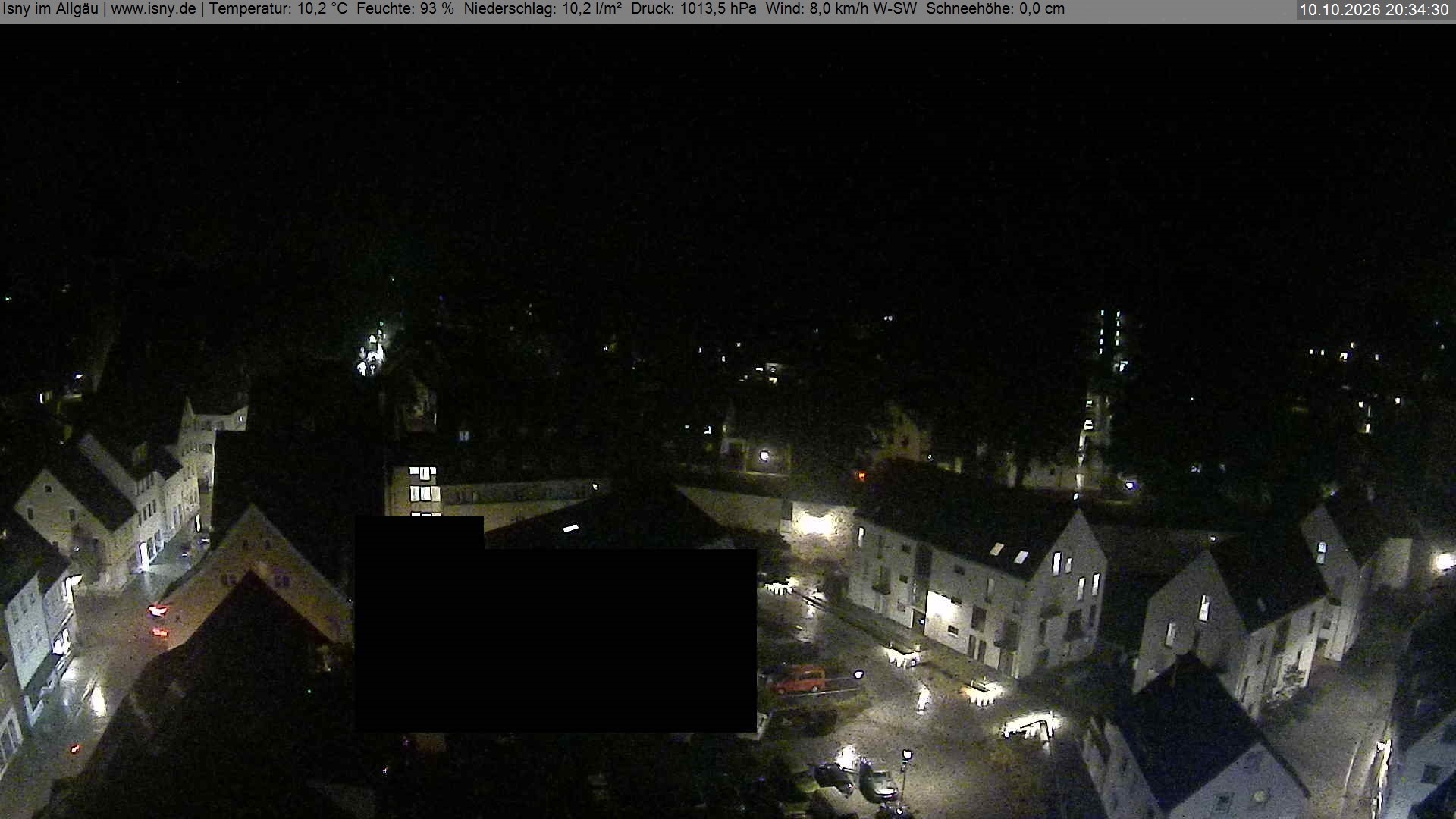 Archived image Webcam Isny - Allgäu - View to St. Mary Church
