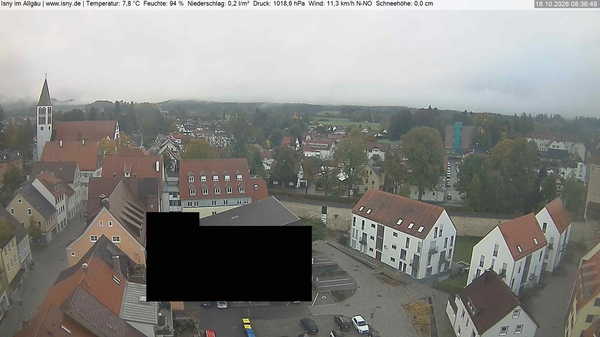 Archiv Foto Webcam Isny im Allgäu - Blick auf die Kirche St. Maria