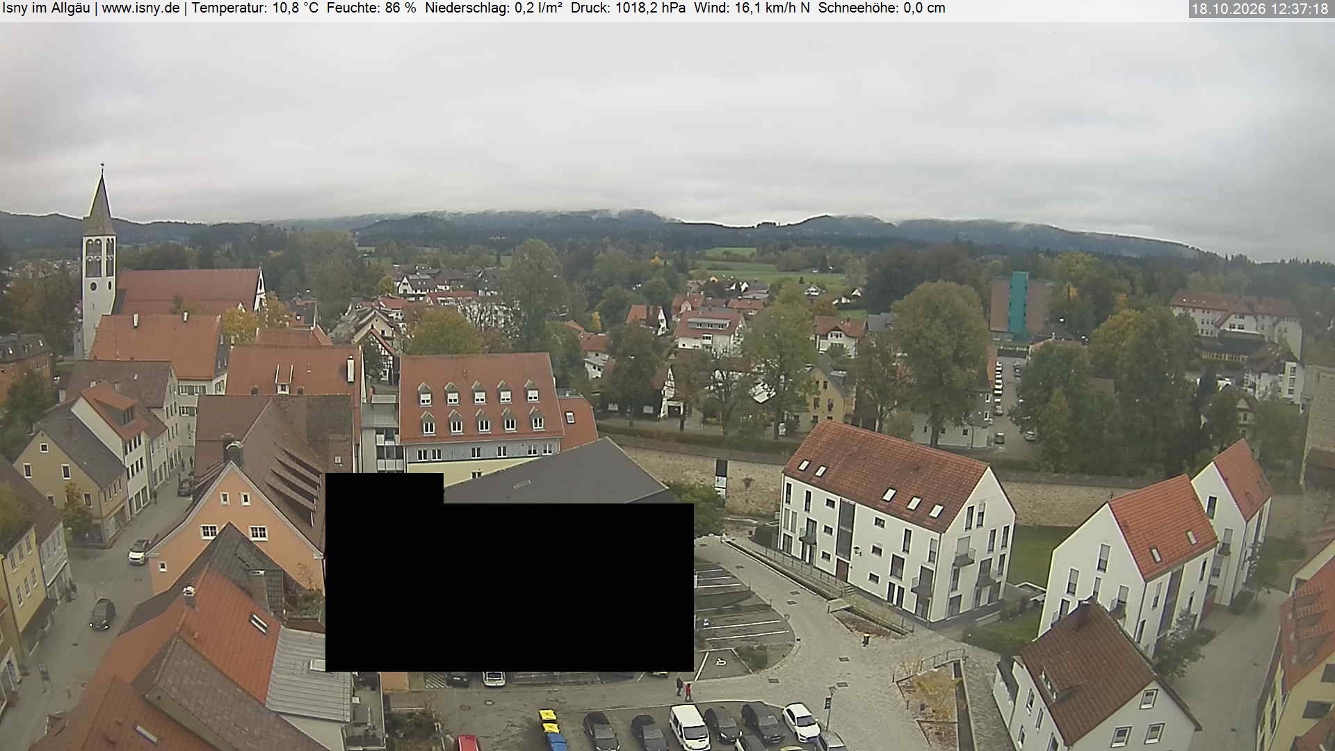 Archiv Foto Webcam Isny im Allgäu - Blick auf die Kirche St. Maria