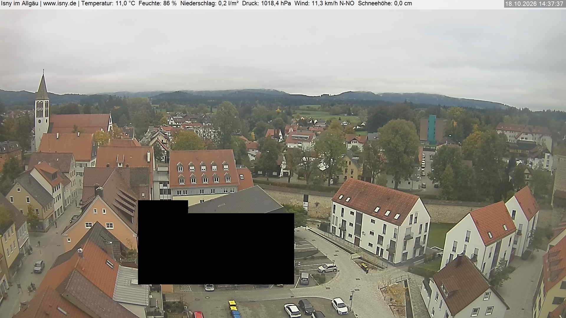 Archiv Foto Webcam Isny im Allgäu - Blick auf die Kirche St. Maria
