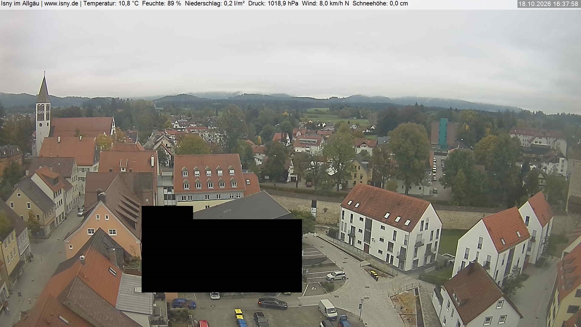 Archiv Foto Webcam Isny im Allgäu - Blick auf die Kirche St. Maria