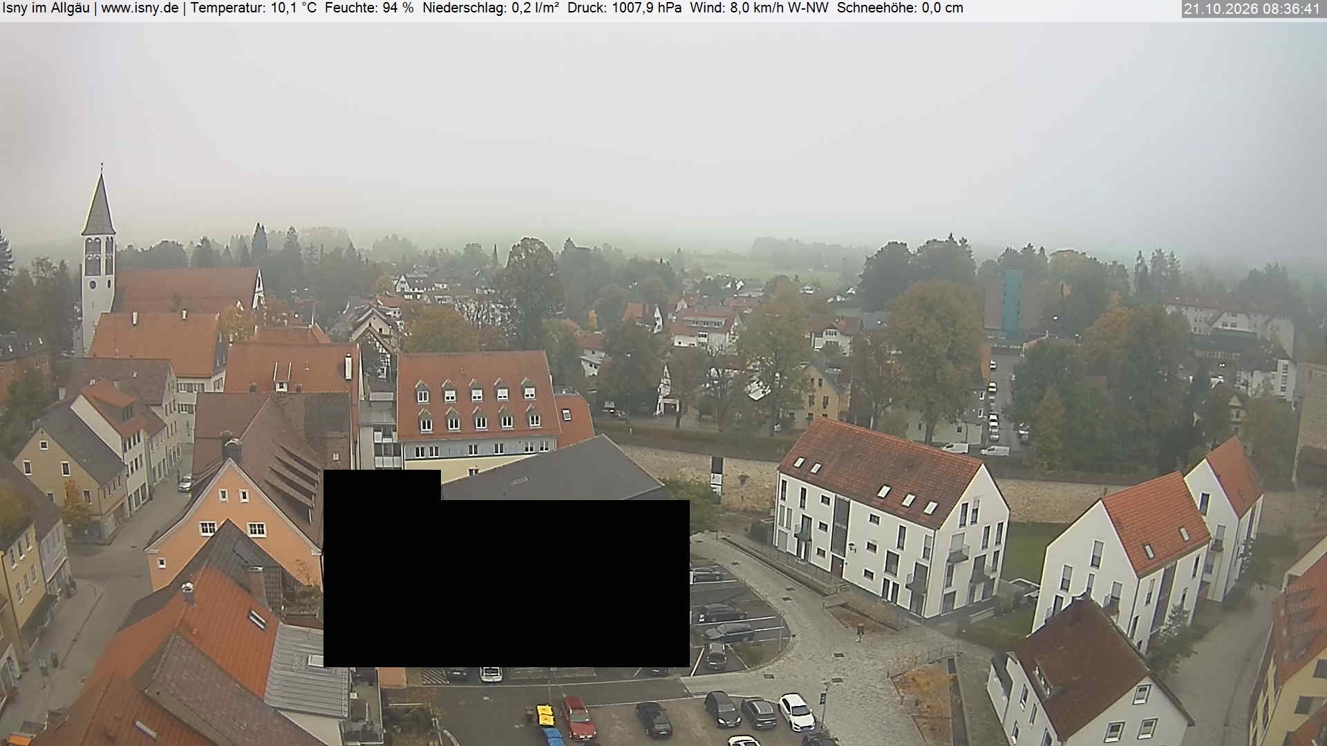Archiv Foto Webcam Isny im Allgäu - Blick auf die Kirche St. Maria