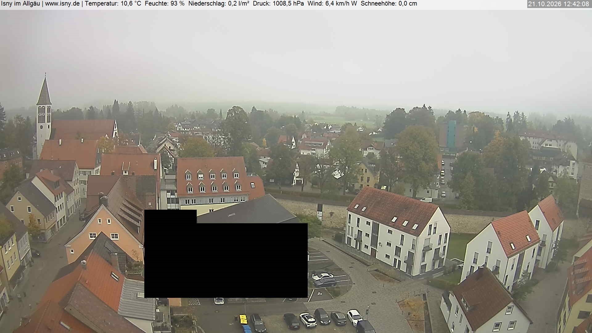 Archiv Foto Webcam Isny im Allgäu - Blick auf die Kirche St. Maria