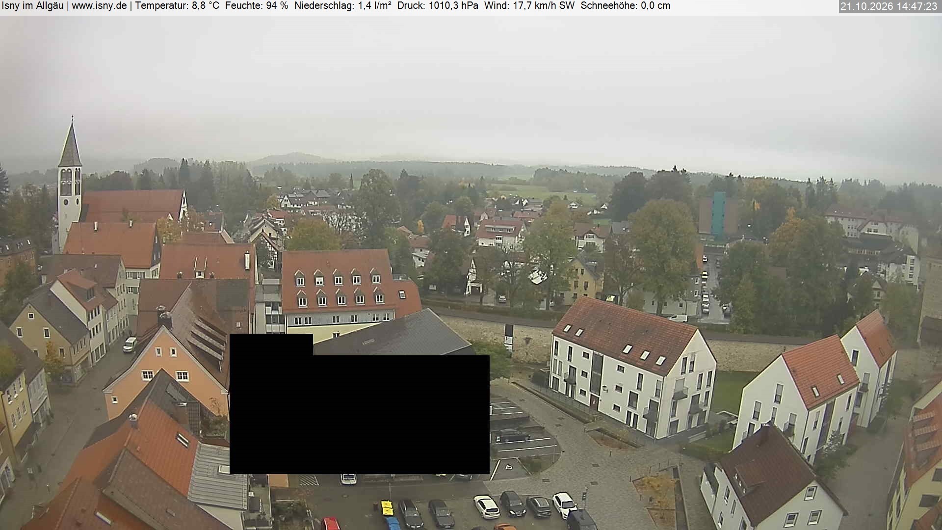 Archiv Foto Webcam Isny im Allgäu - Blick auf die Kirche St. Maria