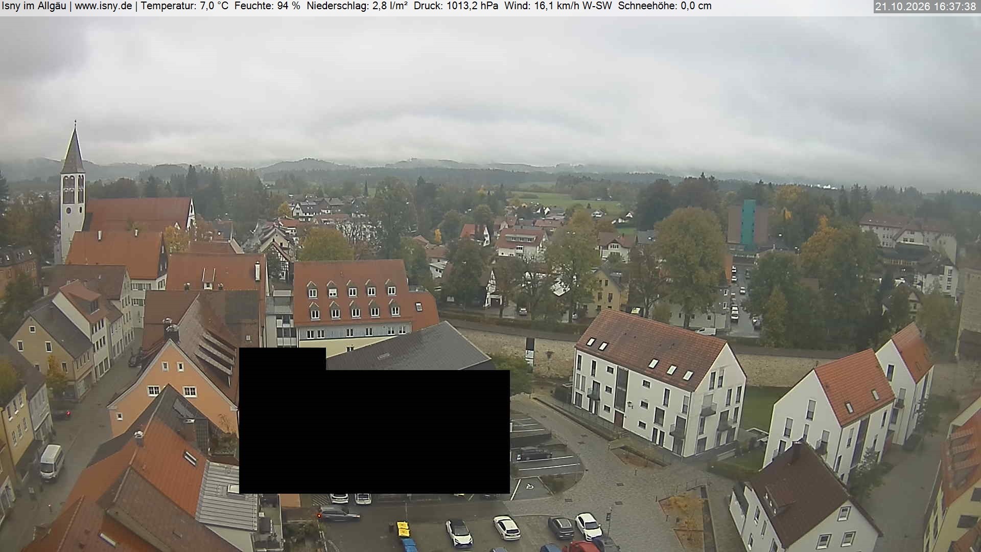 Archiv Foto Webcam Isny im Allgäu - Blick auf die Kirche St. Maria