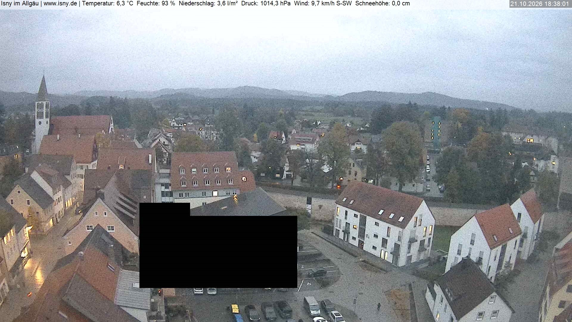 Archiv Foto Webcam Isny im Allgäu - Blick auf die Kirche St. Maria