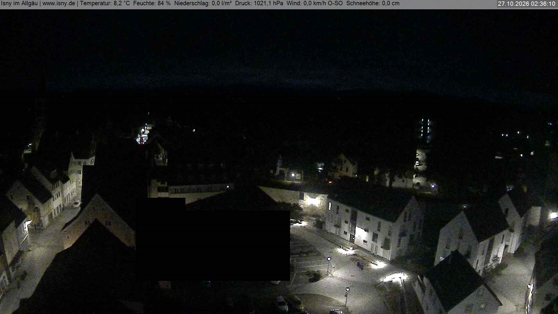 Archived image Webcam Isny - Allgäu - View to St. Mary Church