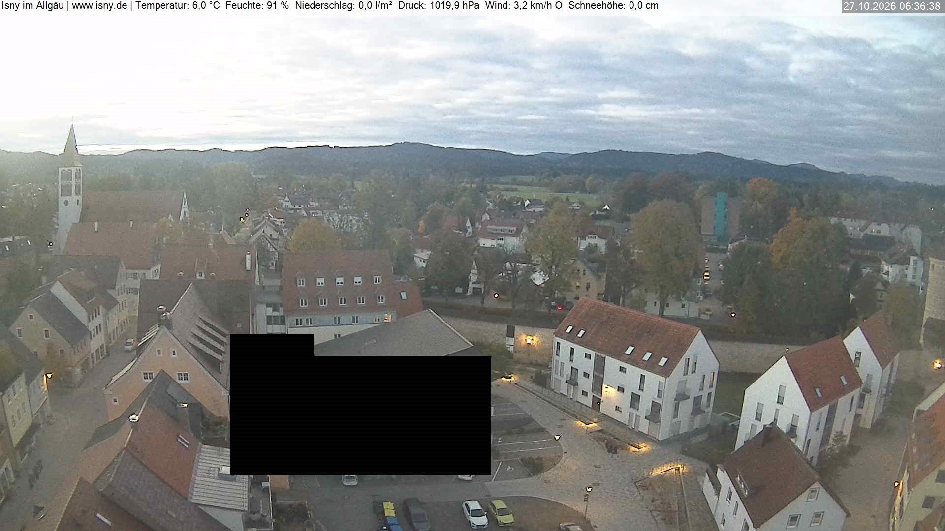 Archived image Webcam Isny - Allgäu - View to St. Mary Church