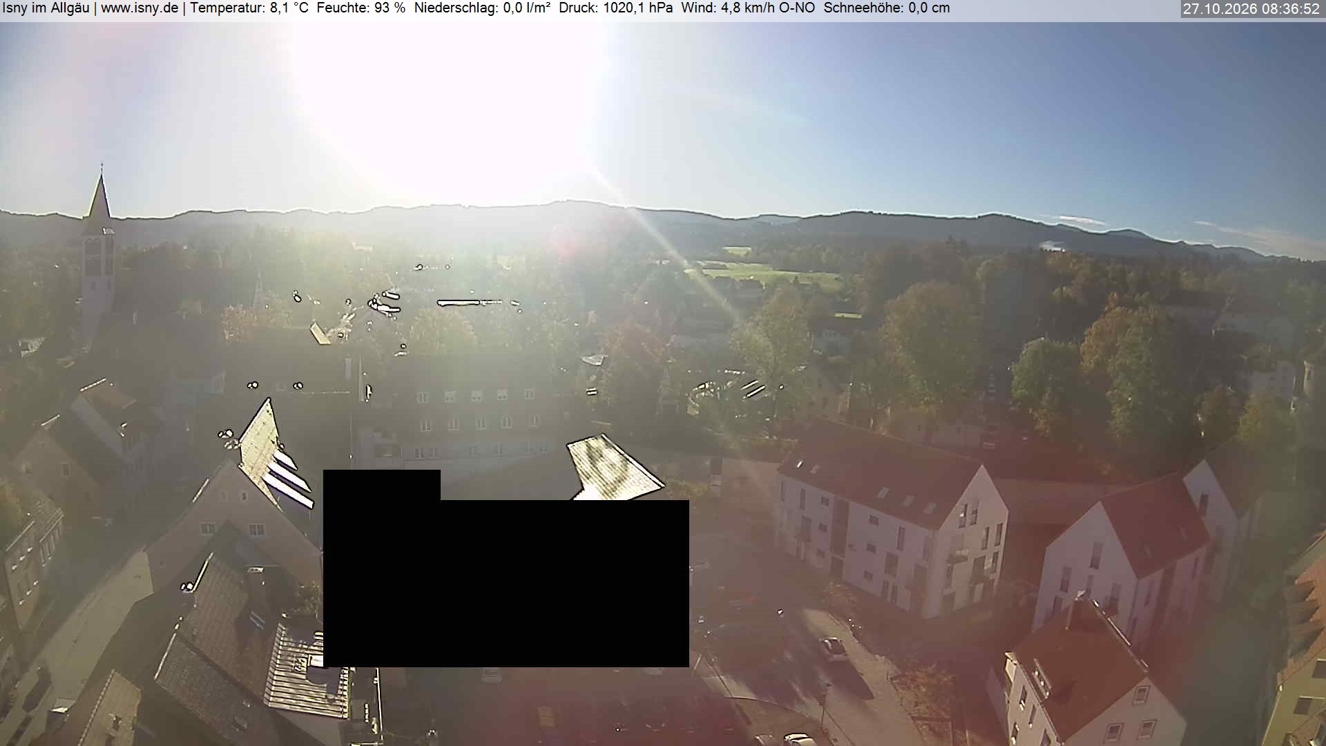 Archived image Webcam Isny - Allgäu - View to St. Mary Church