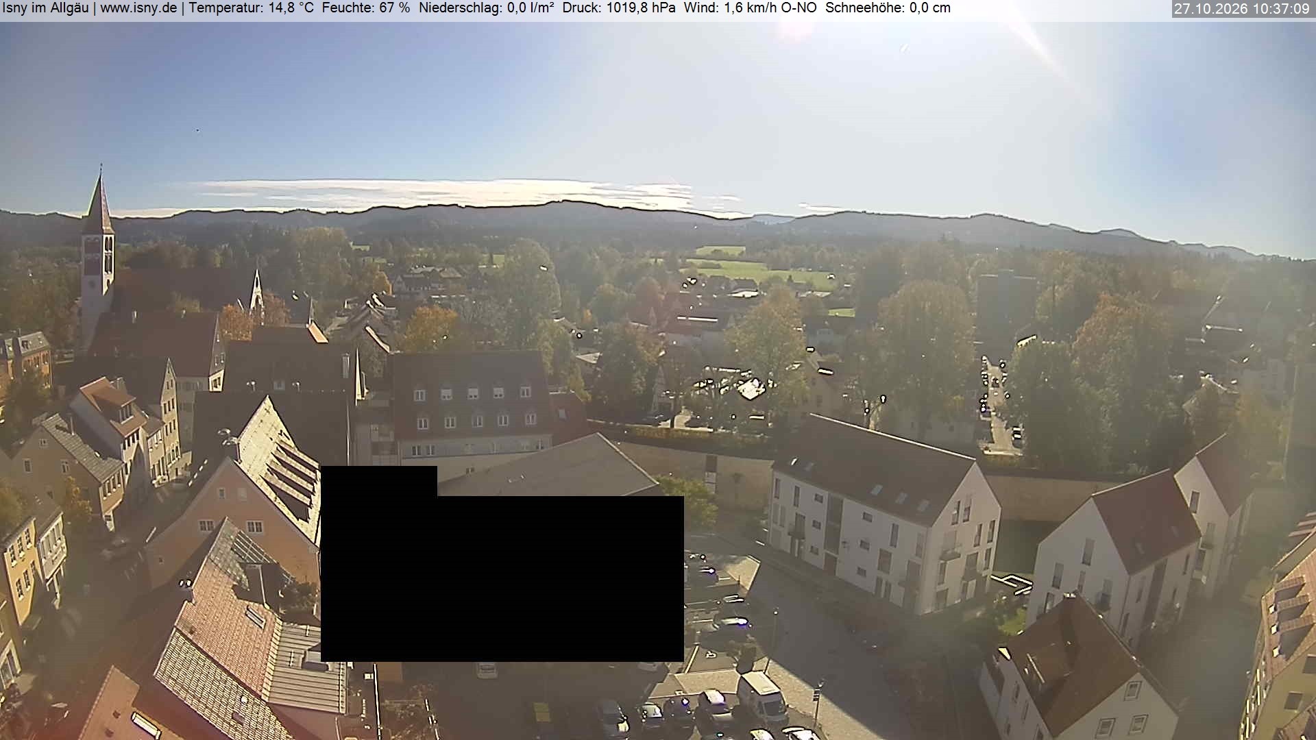 Archived image Webcam Isny - Allgäu - View to St. Mary Church