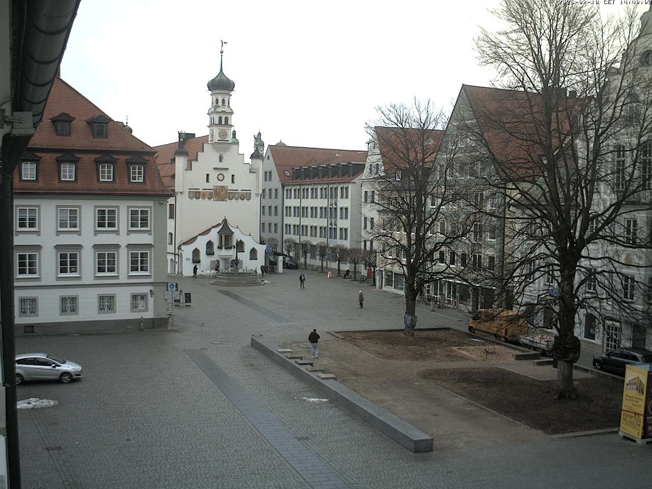 Archiv Foto Webcam Blick auf das Rathaus in Kempten