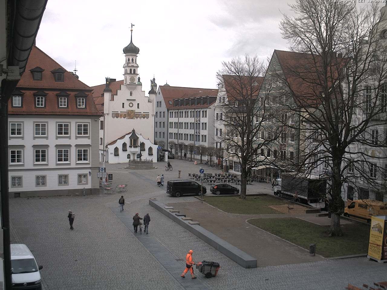 Archiv Foto Webcam Blick auf das Rathaus in Kempten
