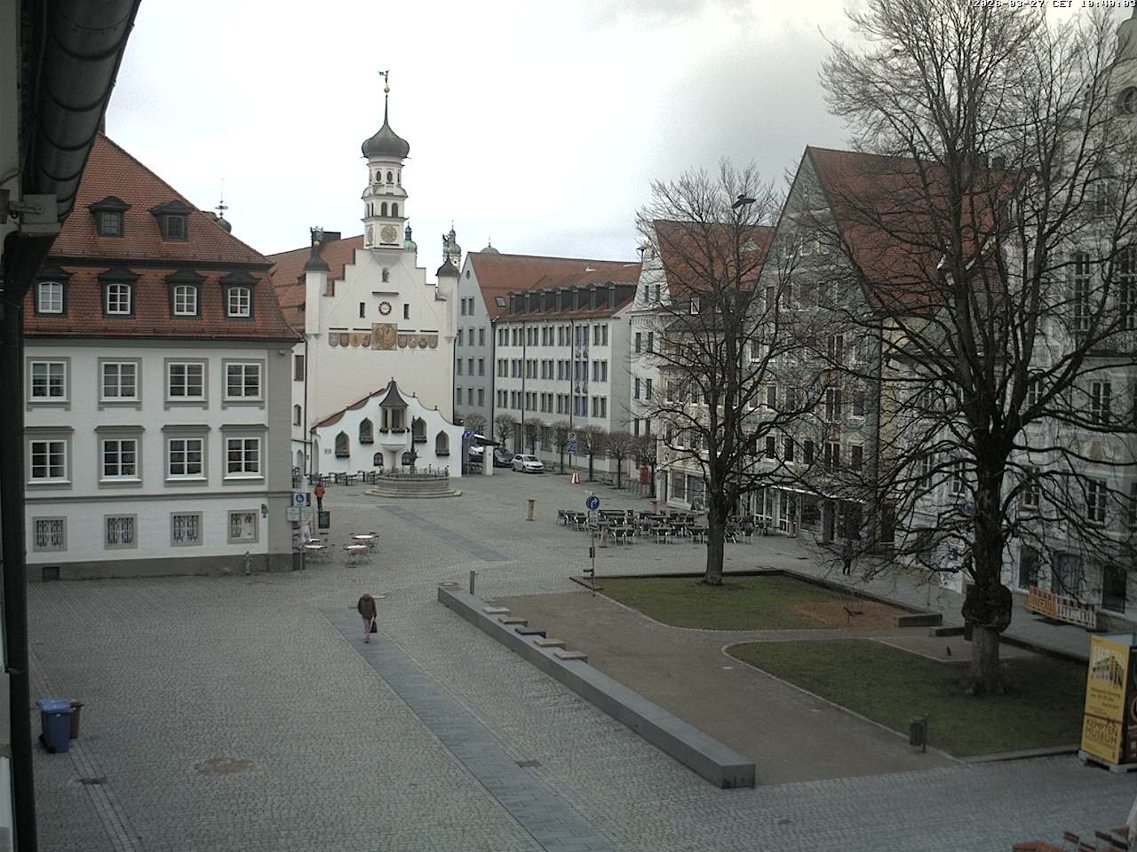 Archiv Foto Webcam Blick auf das Rathaus in Kempten