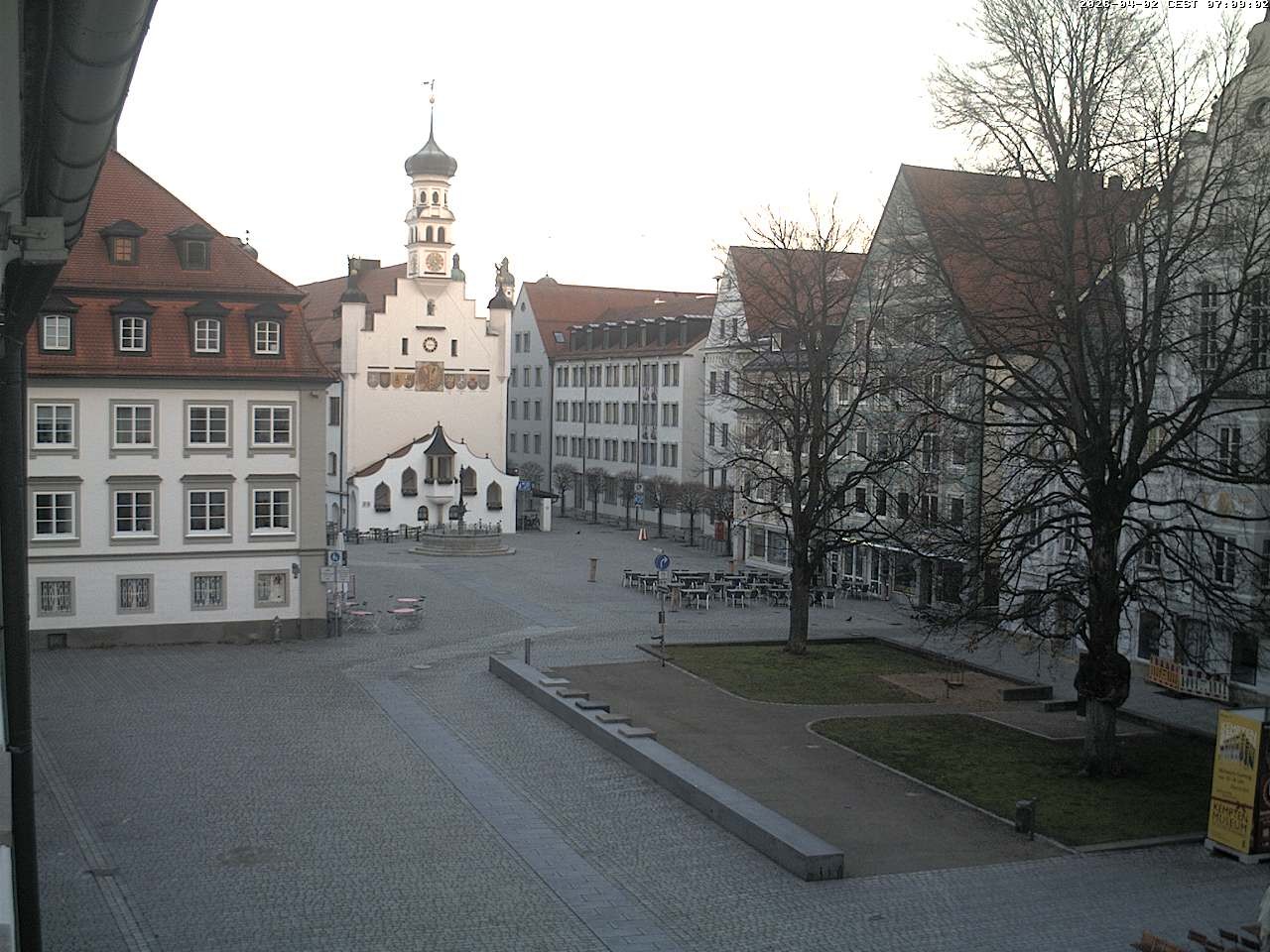 Archiv Foto Webcam Blick auf das Rathaus in Kempten