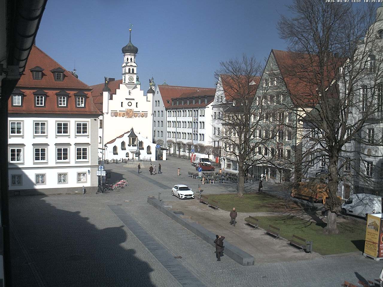 Archiv Foto Webcam Blick auf das Rathaus in Kempten