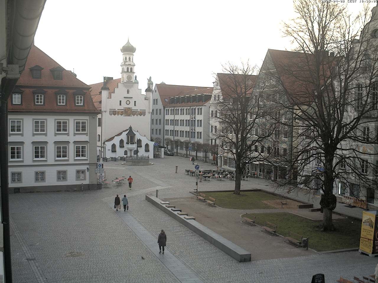 Archiv Foto Webcam Blick auf das Rathaus in Kempten