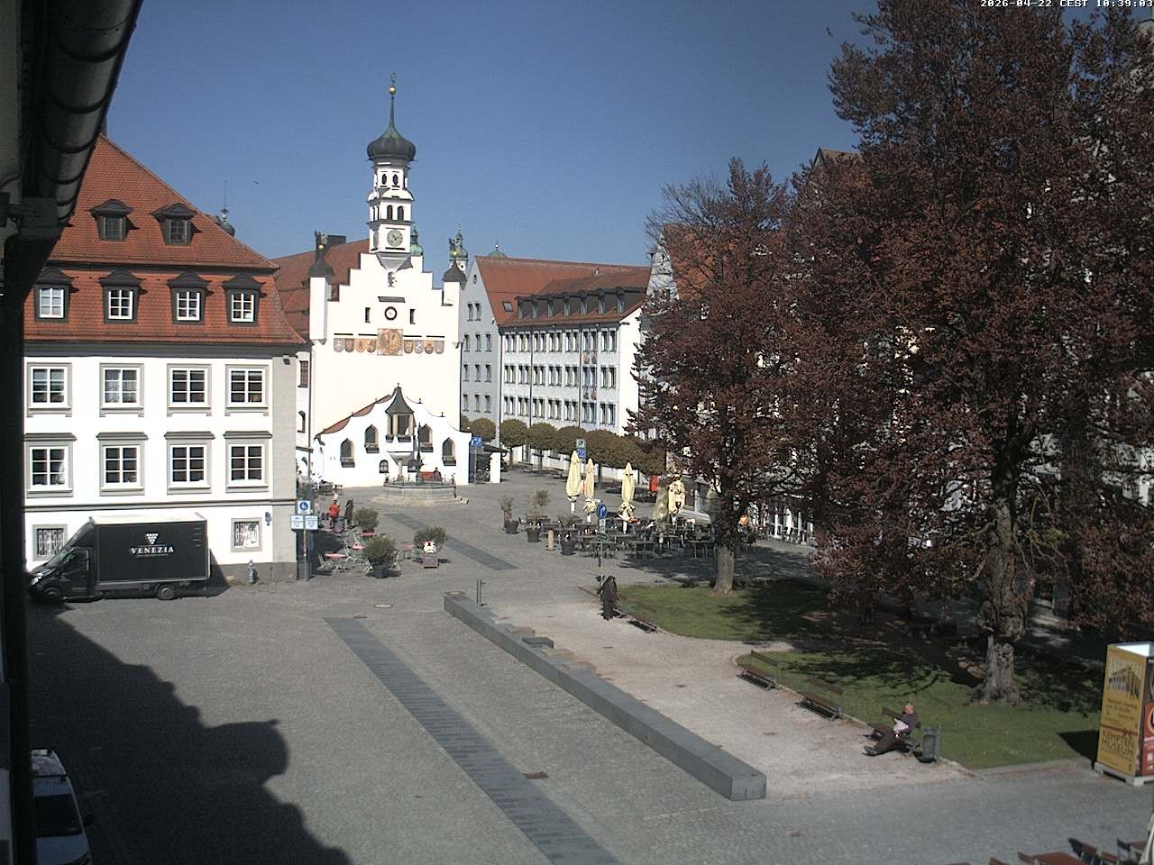 Archiv Foto Webcam Blick auf das Rathaus in Kempten