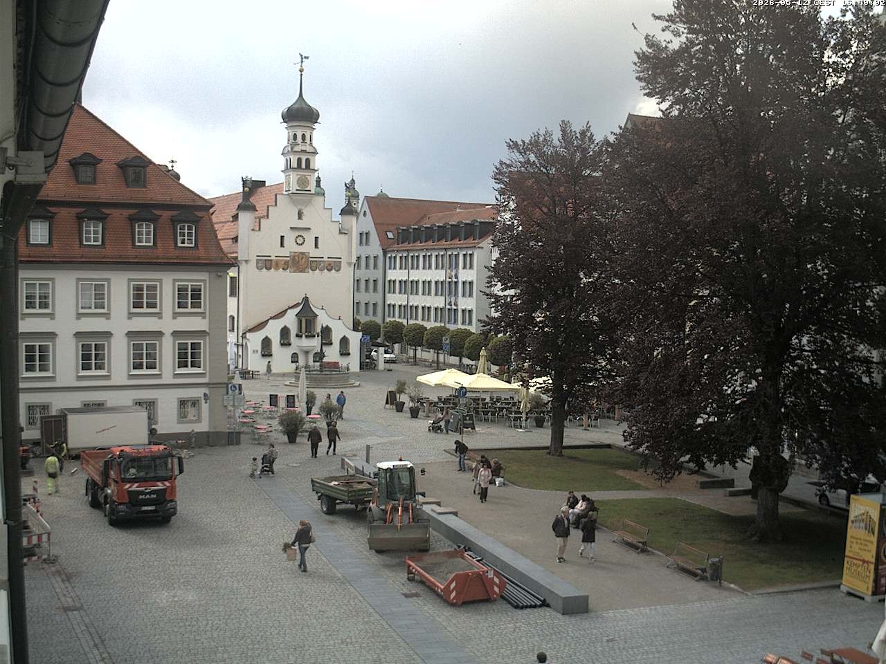 Archiv Foto Webcam Blick auf das Rathaus in Kempten