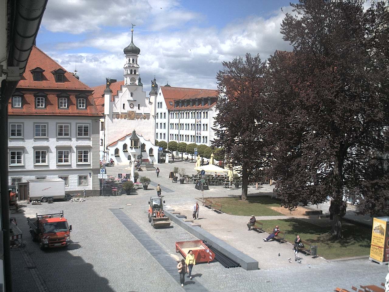 Archiv Foto Webcam Blick auf das Rathaus in Kempten