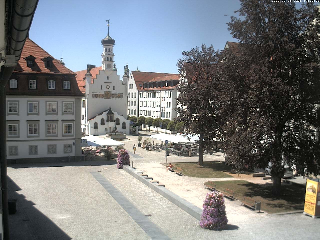 Archiv Foto Webcam Blick auf das Rathaus in Kempten