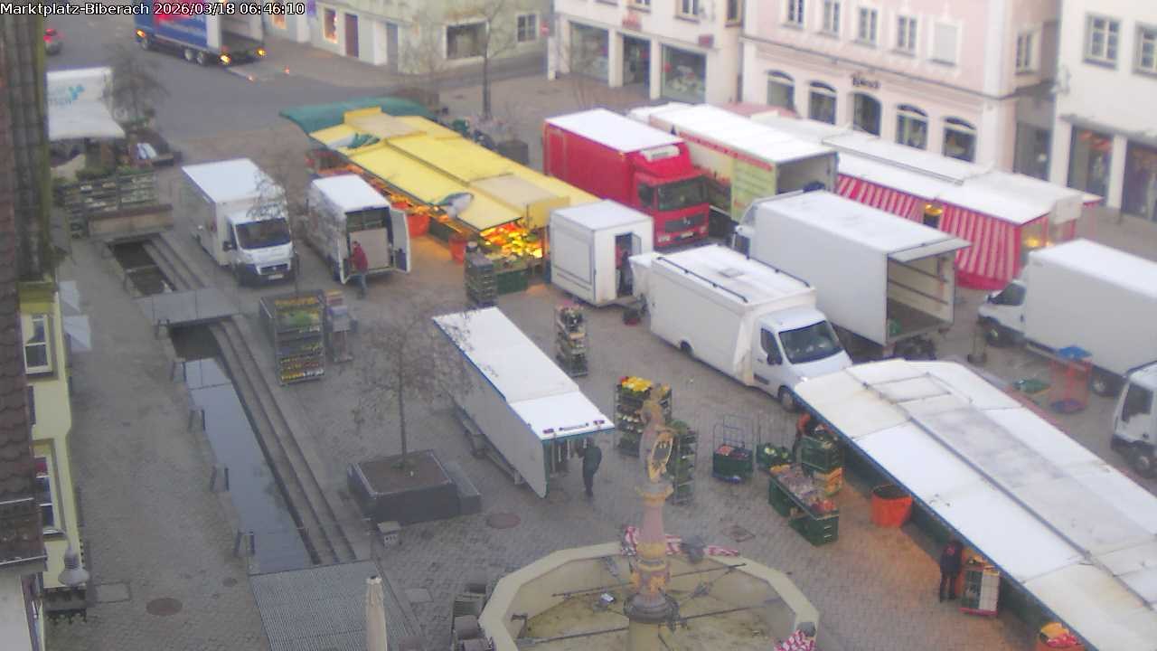 Archiv Foto Webcam Marktplatz Biberach an der Riß