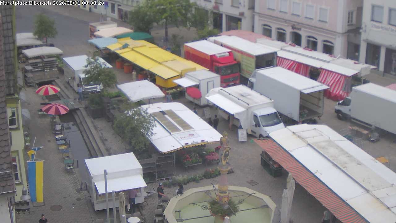Archiv Foto Webcam Marktplatz Biberach an der Riß