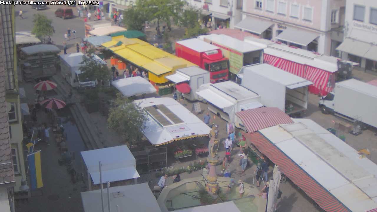 Archiv Foto Webcam Marktplatz Biberach an der Riß
