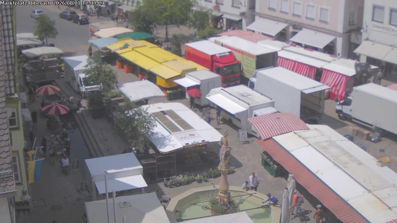 Archiv Foto Webcam Marktplatz Biberach an der Riß