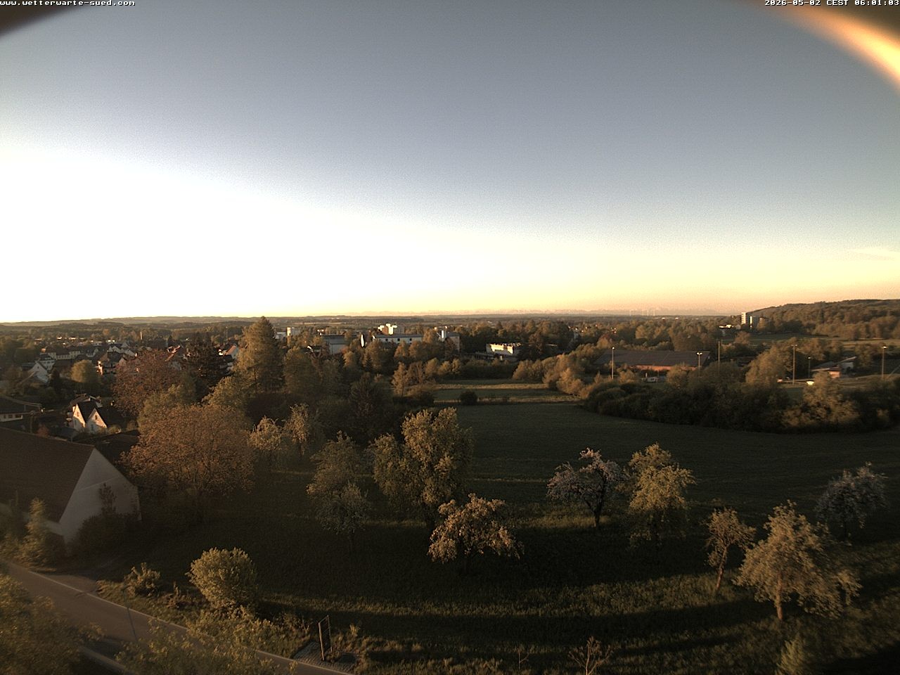 Archived image Webcam Bad Schussenried - View to the Alps