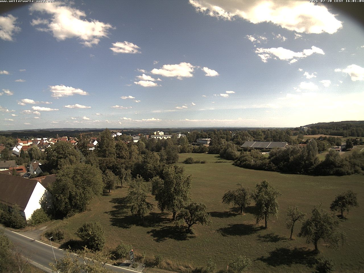 Archived image Webcam Bad Schussenried - View to the Alps