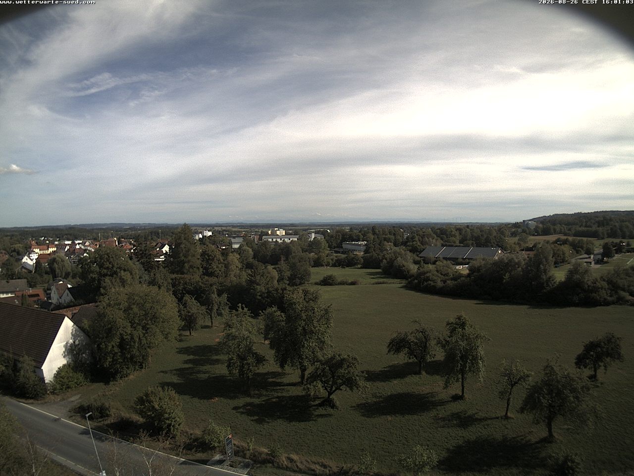 Archived image Webcam Bad Schussenried - View to the Alps