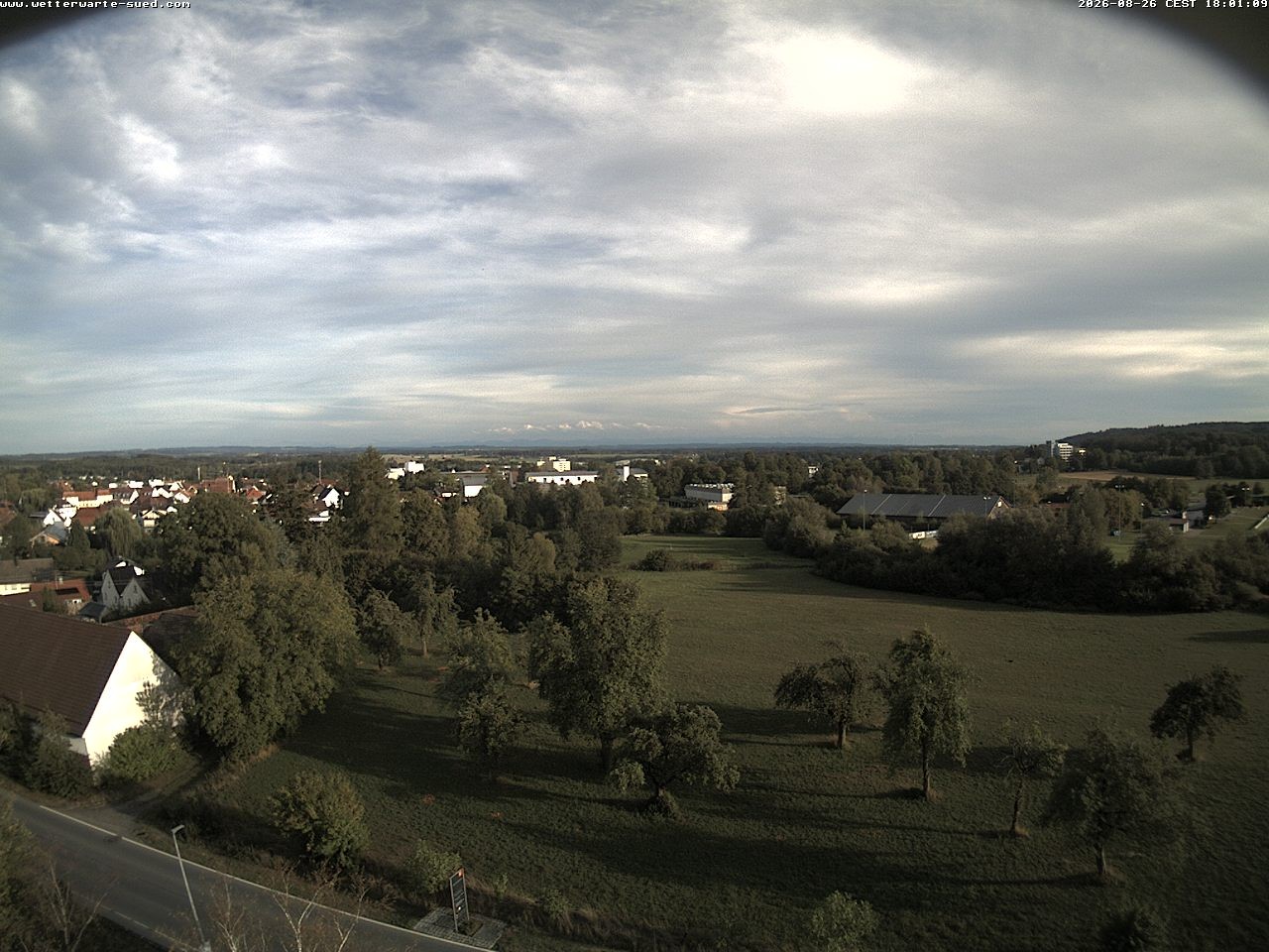 Archived image Webcam Bad Schussenried - View to the Alps