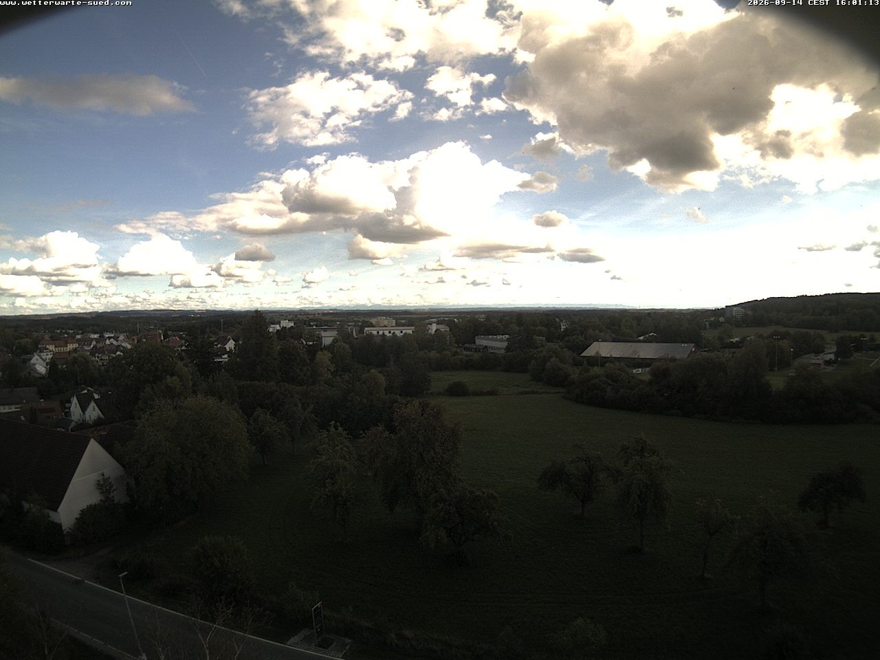 Archived image Webcam Bad Schussenried - View to the Alps