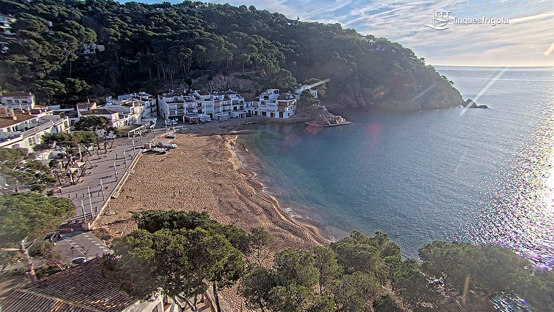 Archiv Foto Webcam Tamariu - Costa Brava - Blick auf den Strand