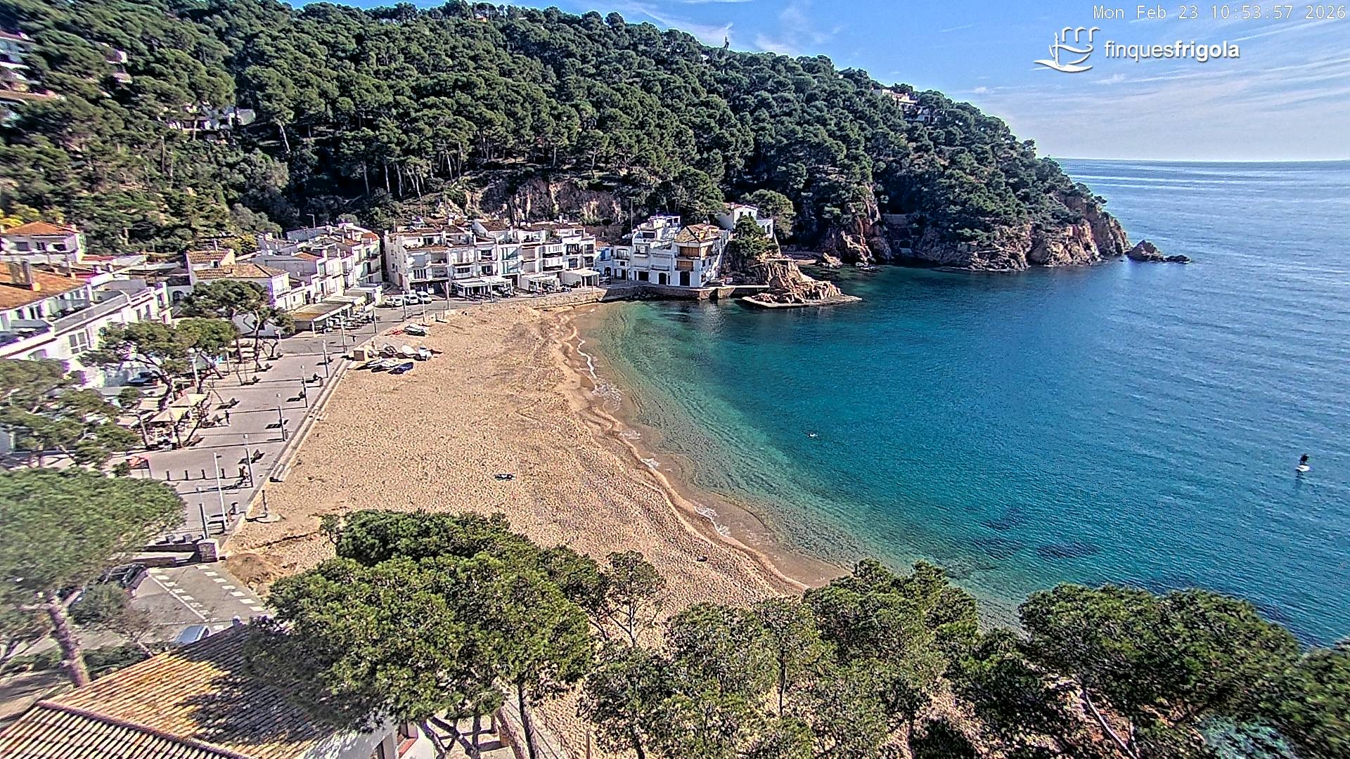 Archiv Foto Webcam Tamariu - Costa Brava - Blick auf den Strand