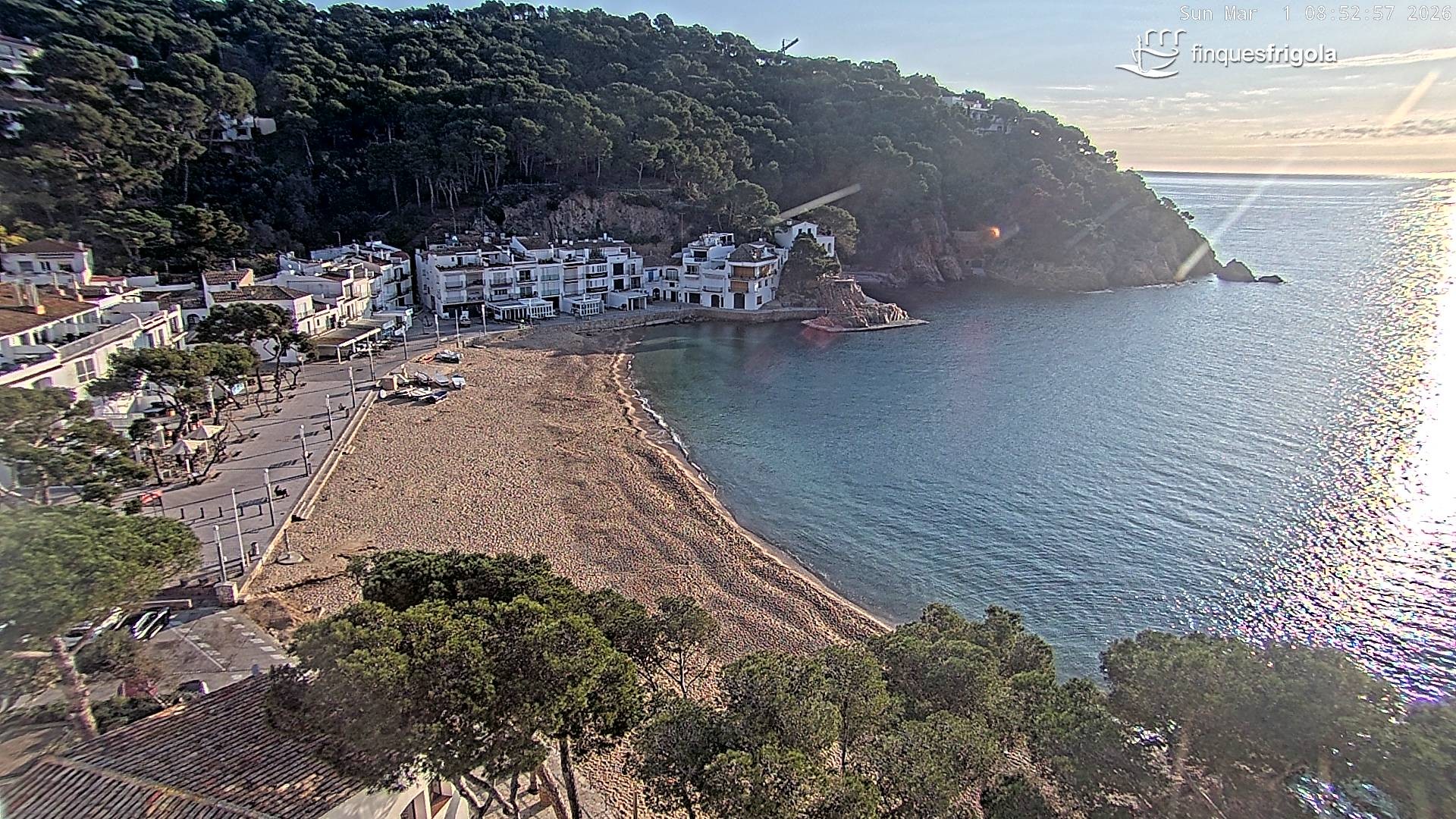 Archived image Webcam Tamariu - Costa Brava - View to the beach