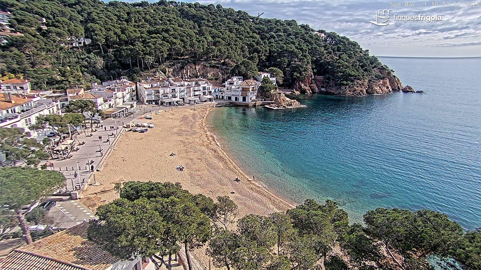 Archived image Webcam Tamariu - Costa Brava - View to the beach