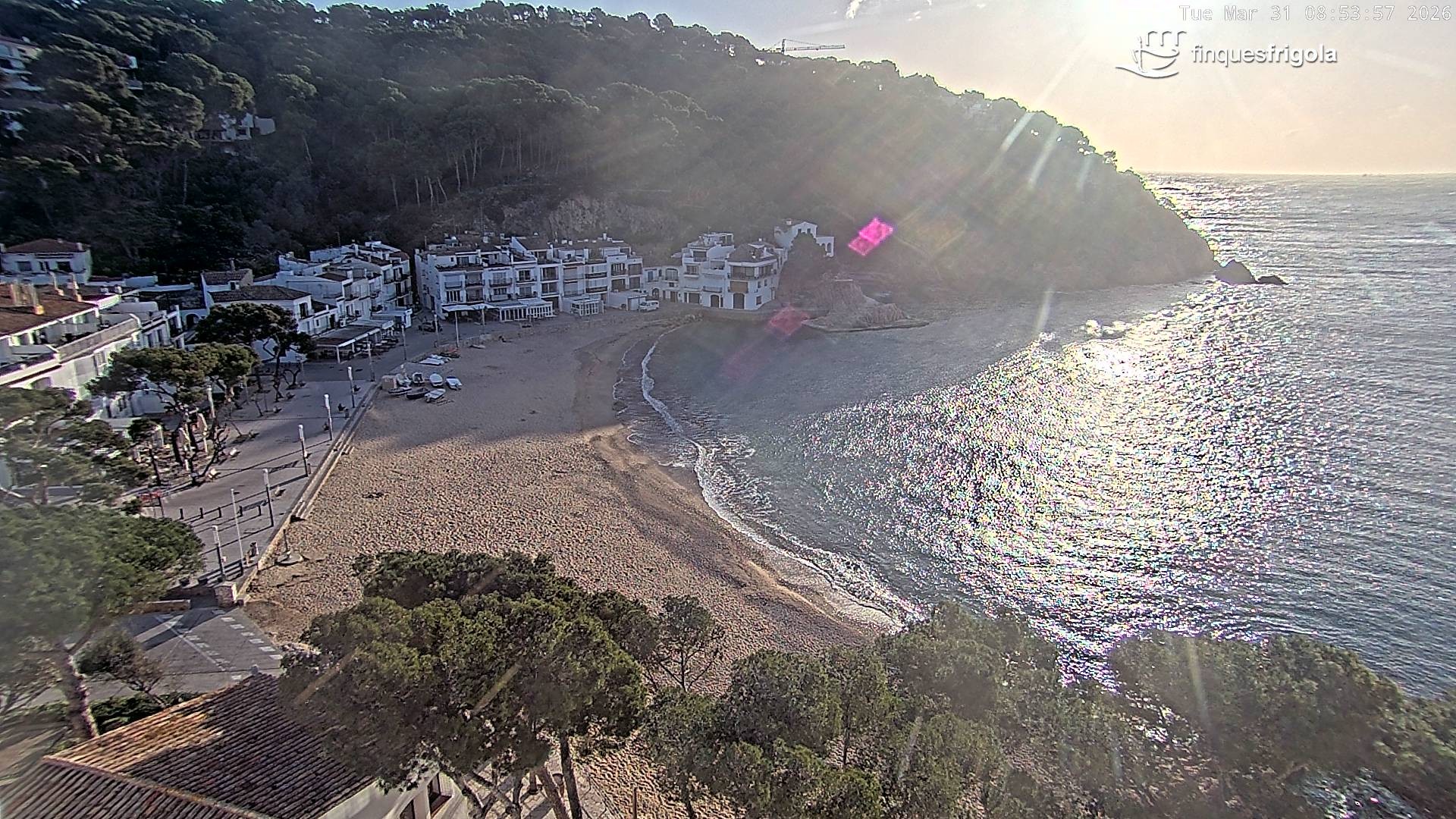 Archived image Webcam Tamariu - Costa Brava - View to the beach