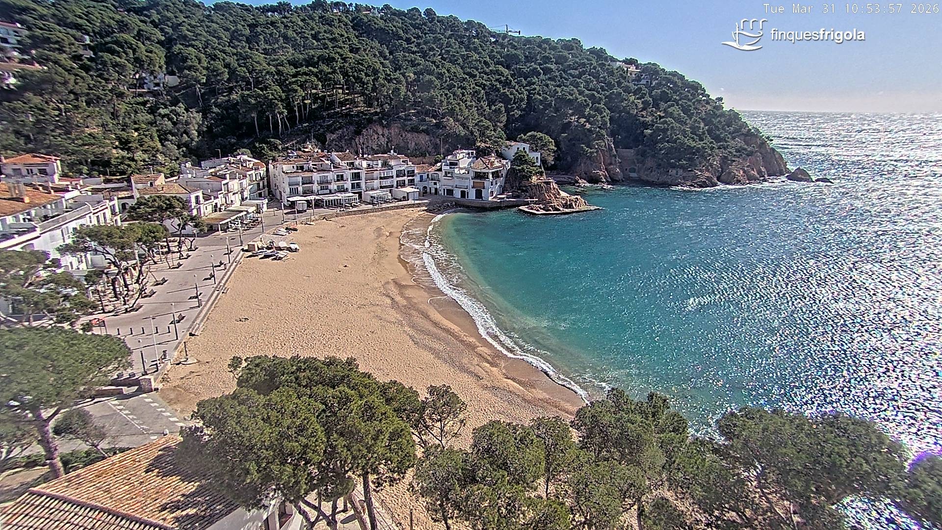 Archived image Webcam Tamariu - Costa Brava - View to the beach