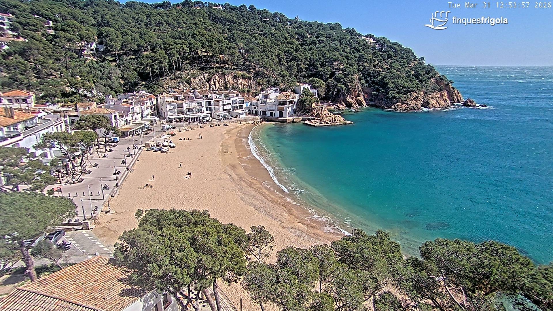 Archived image Webcam Tamariu - Costa Brava - View to the beach