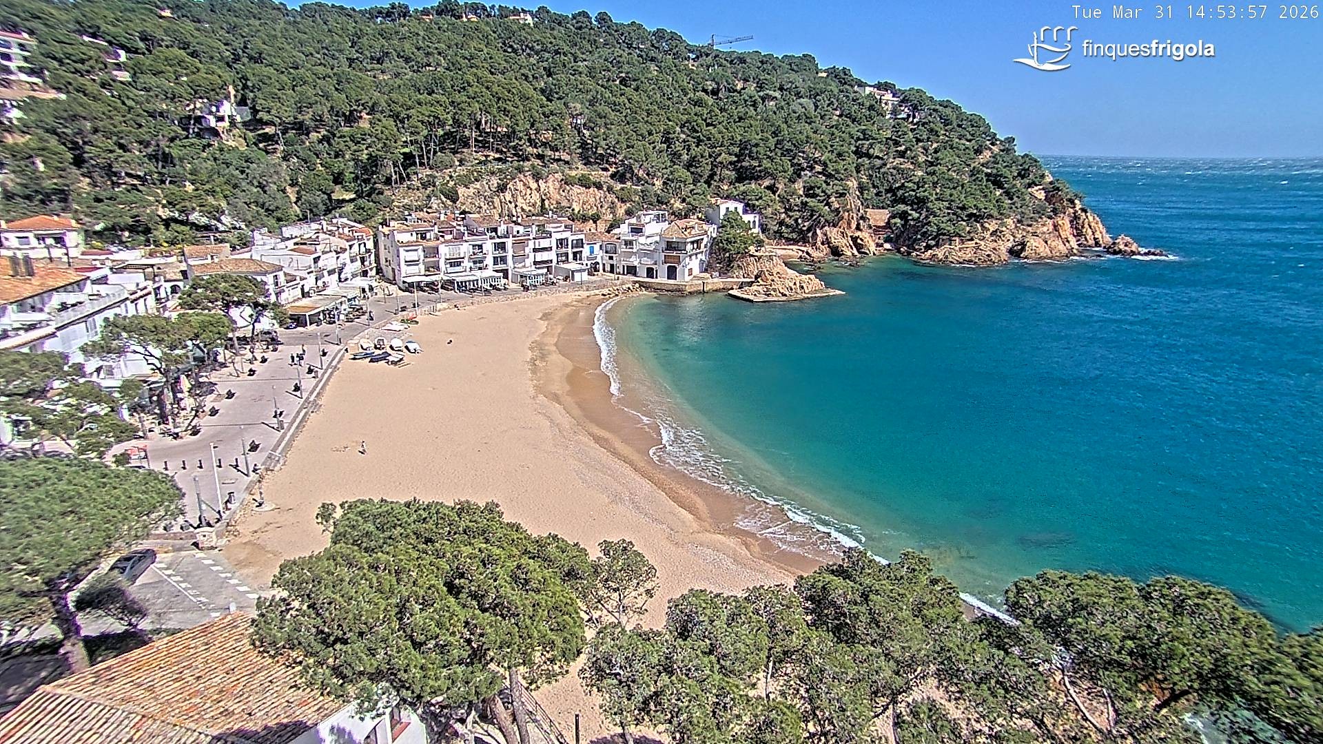 Archived image Webcam Tamariu - Costa Brava - View to the beach