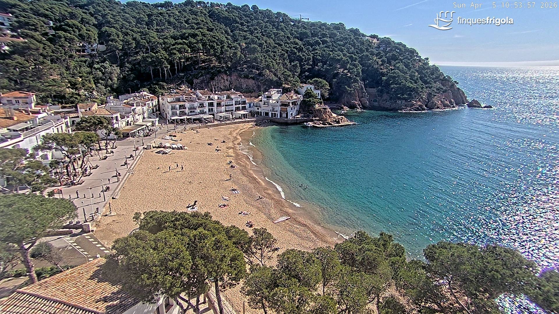 Archiv Foto Webcam Tamariu - Costa Brava - Blick auf den Strand
