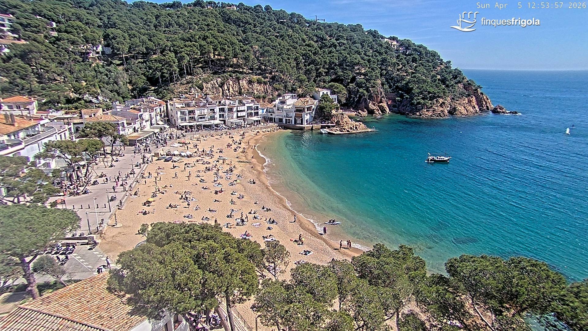 Archiv Foto Webcam Tamariu - Costa Brava - Blick auf den Strand